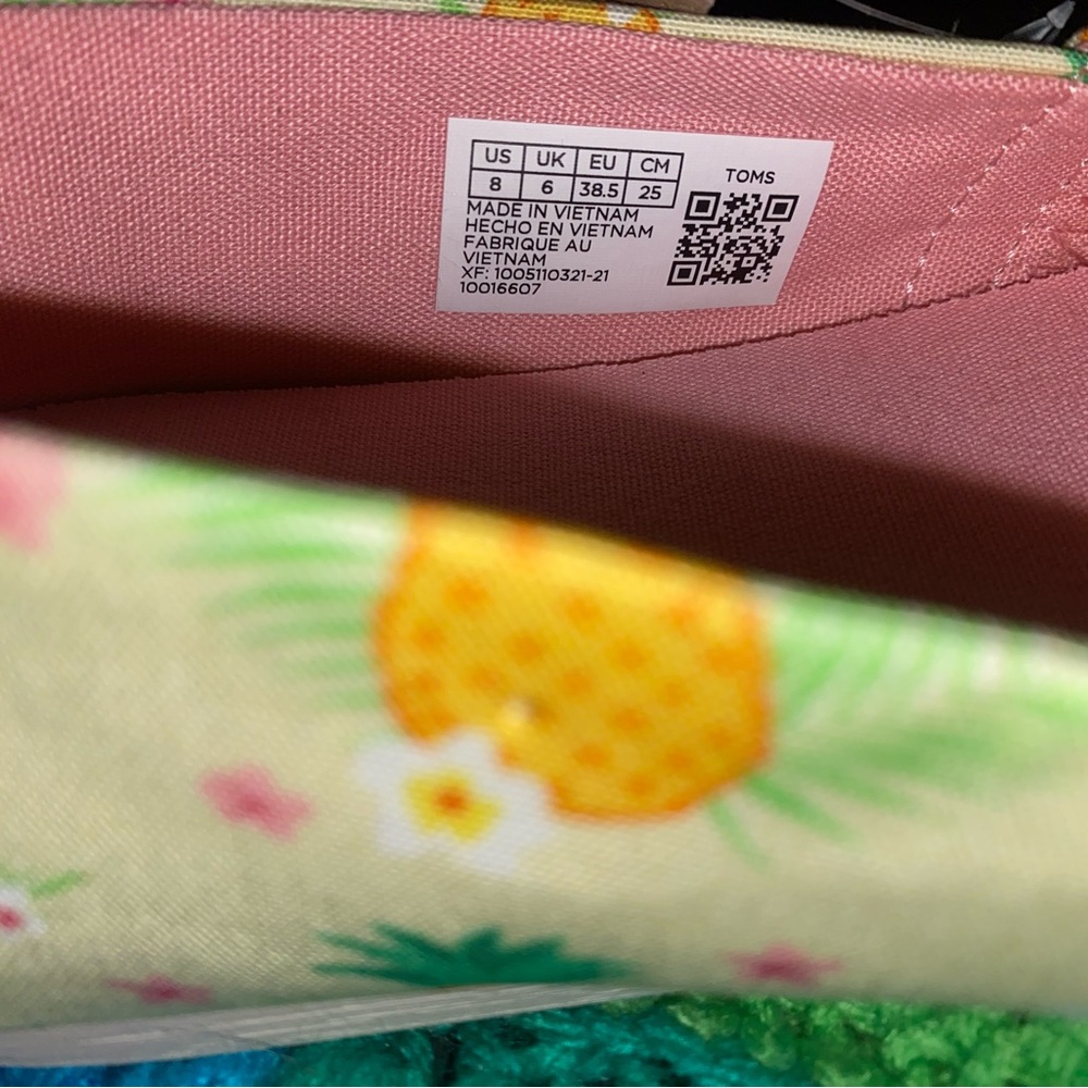 TOMS | Women’s 8 | NWT | Lemonade Pineapple Paradise | Alpargata - Picture 4 of 16